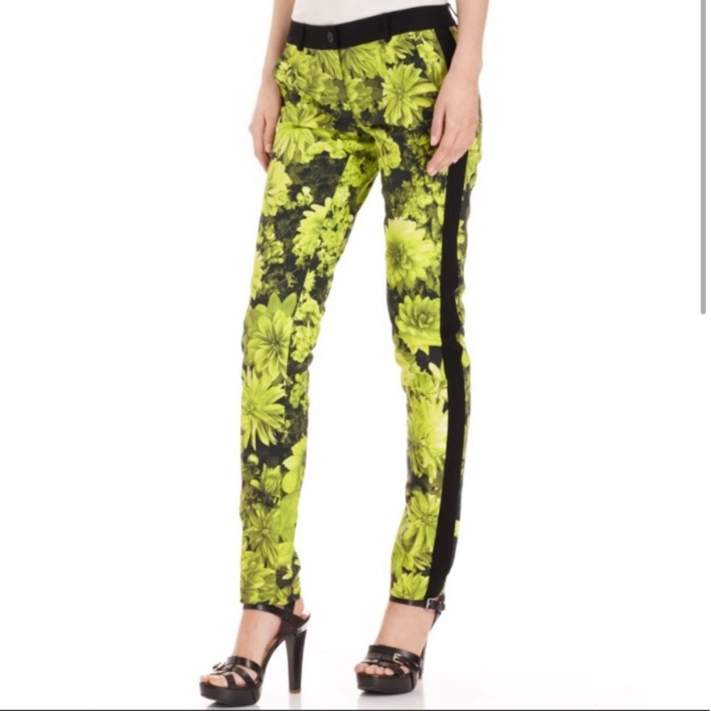 Michael Kors Neon Tuxedo Skinny Pants